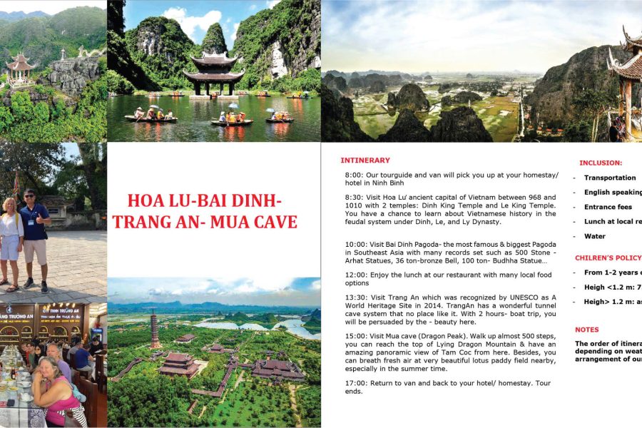 HOA LU – BAI DINH – TRANG AN – MUA CAVE (Day Trip)