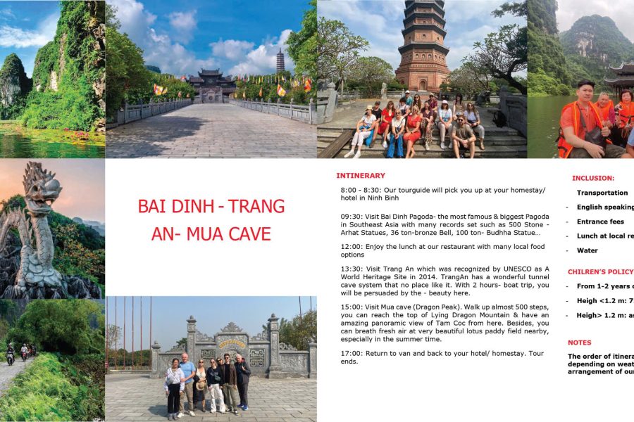 BAI DINH – TRANG AN – MUA CAVE (Day trip)